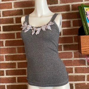 Hollister gray lace camisole with bows